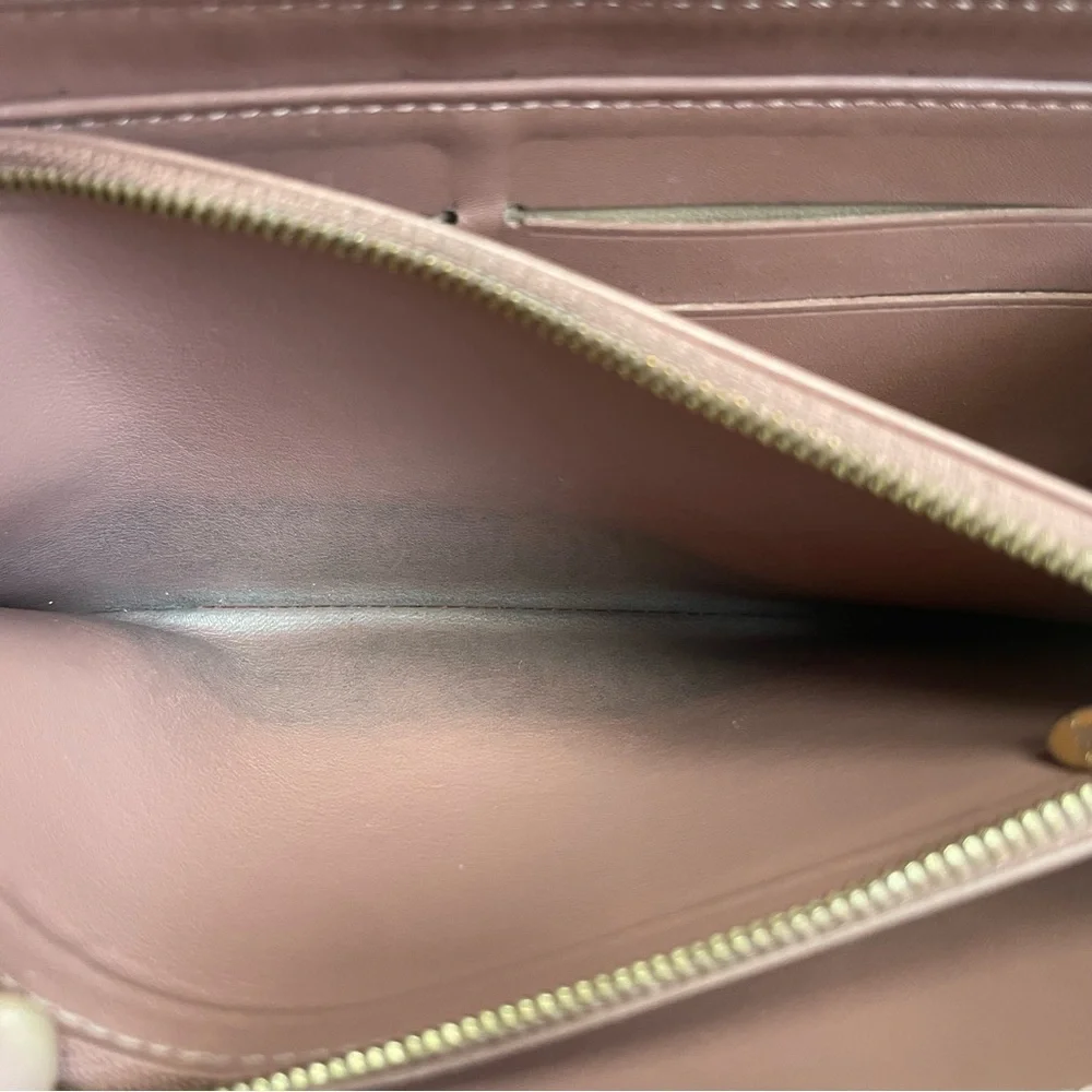 Louis Vuitton Caramel Light Brown Vernis Zip Around Long Wallet Zippy Authentic